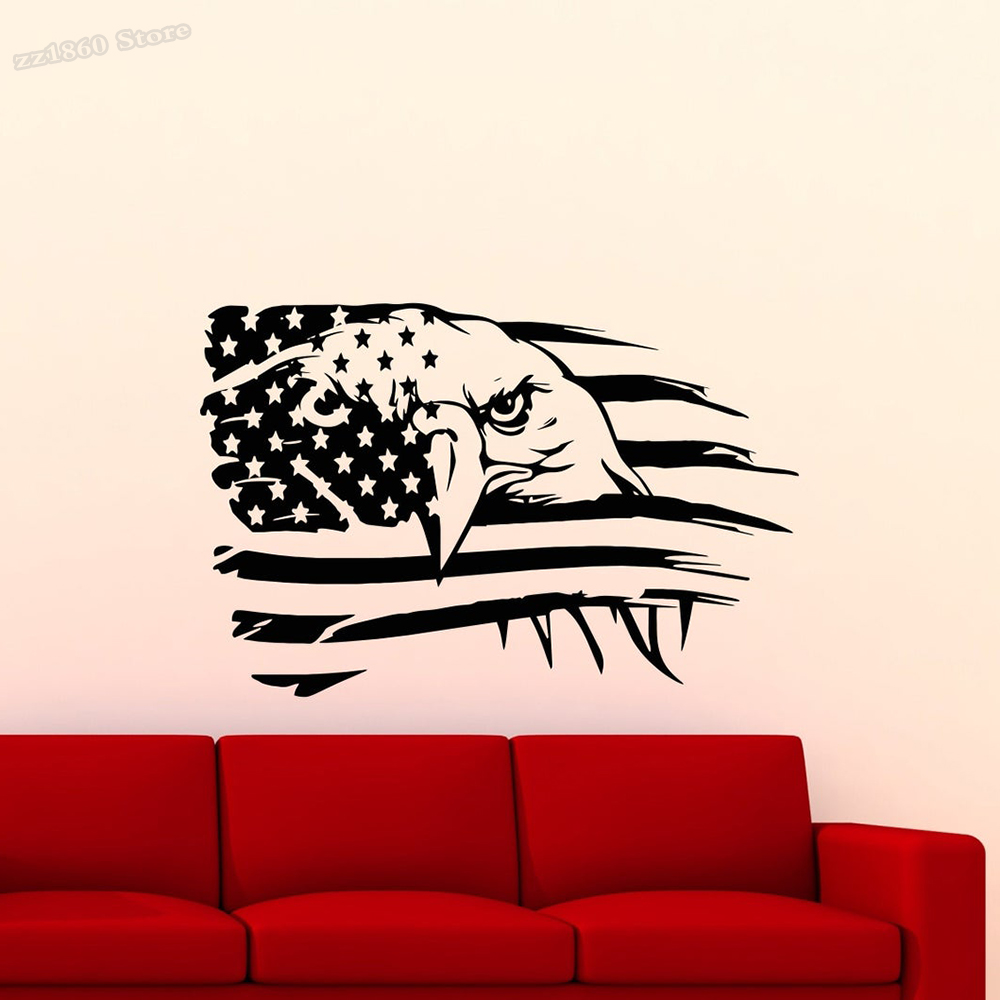 American Flag Wall Decal Eagle - Office Furniture Usa recension och pris