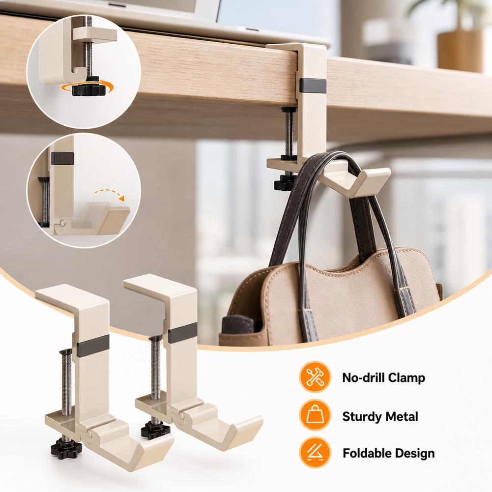 No Drill Foldable Desk Hook  C - Pegboard Office Organizer recension och pris